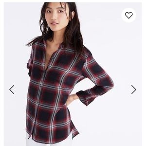 NEW Madewell classic ex boyfriend plaid shirt